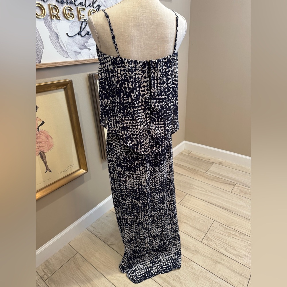 WHBM Navy and White Maxi Dress - Picture 4 of 8
